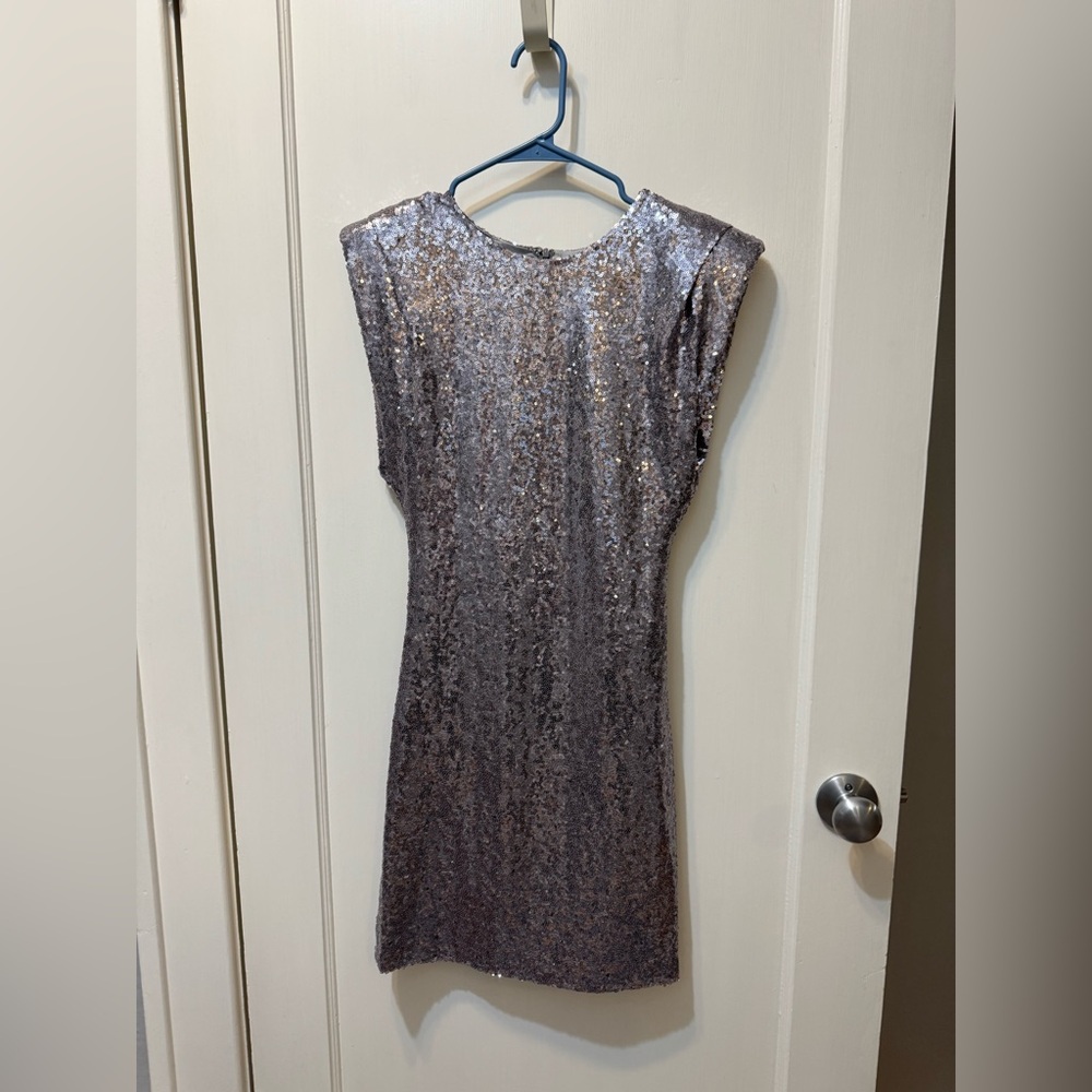 ASTR Shimmering Gray Sequin Dress